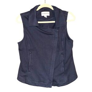 ANTHROPOLOGIE Marrakech Moto Utility Asymmetrical Knit Vest Navy Blue Size M